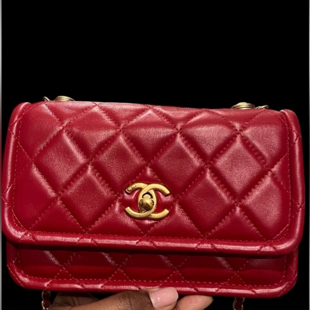 CHANEL Mini Square Twist your Buttons Flap Shoulder/Crossbody Bag - Picture 14 of 16